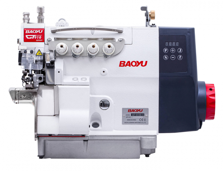 Baoyu GT-910S-4 | Промисловий чотиринитковий оверлок з рукавною платформою